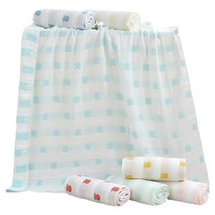 贝瑞拉吸水六层竹棉纱布四季浴巾婴儿浴巾盖毯新生儿超软宝宝浴巾