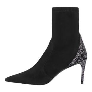 SW STUART ROYALE 75 STRETCH BOOTIE 细跟短靴女瘦瘦靴