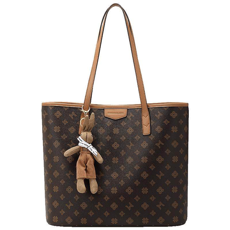 稻草人包包女新款小众通勤单肩包大容量老花手提包品牌女士托特包