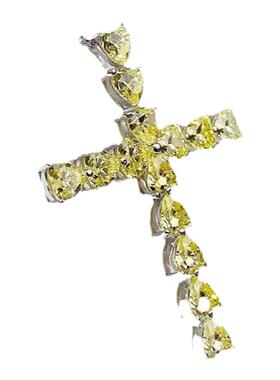 进口D色莫桑石爱心吊坠