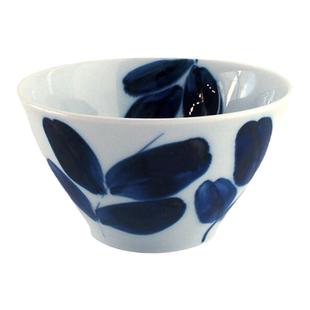 日本制bisque陶瓷器牛井碗拉面大汤碗斗笠碗zakka进口青花朵叶朵