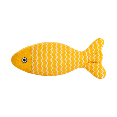 猫玩具猫薄荷鱼磨牙解闷麻布鱼