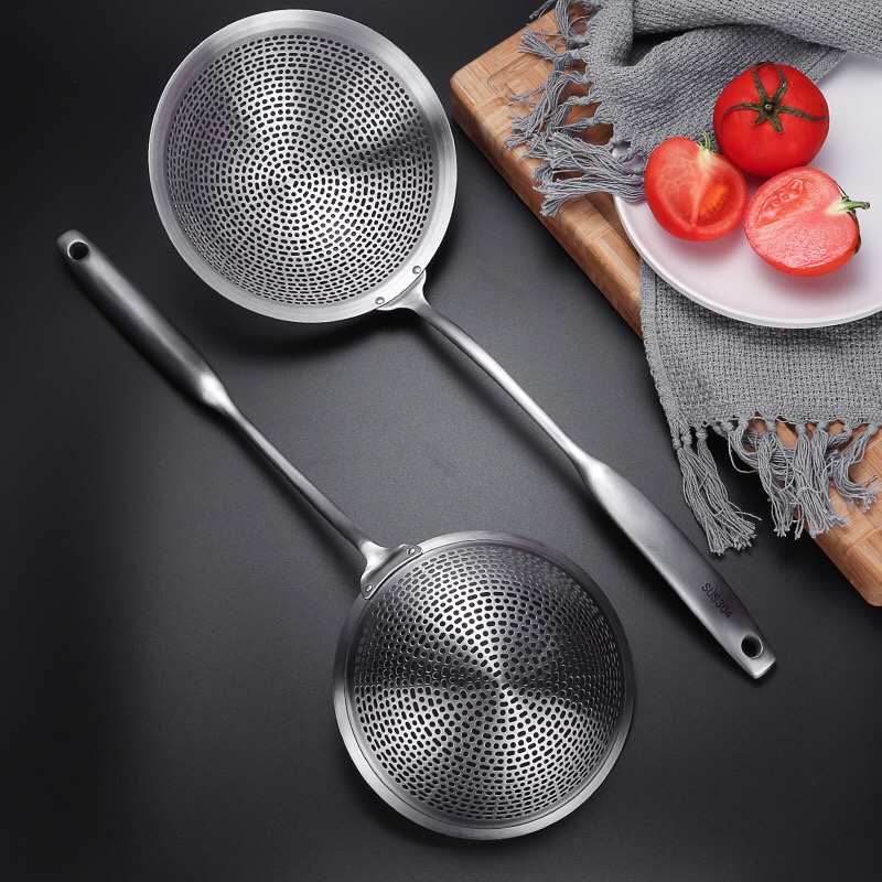 加厚304不锈钢漏勺过滤网厨房家用油炸网篮大号笊篱捞饺子捞面勺