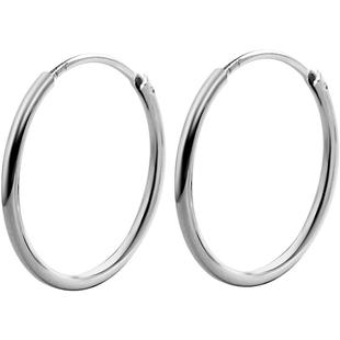 卡伦图纯银耳环女大小圈圈耳圈气质耳钉男网红耳扣圆环圆圈银耳饰