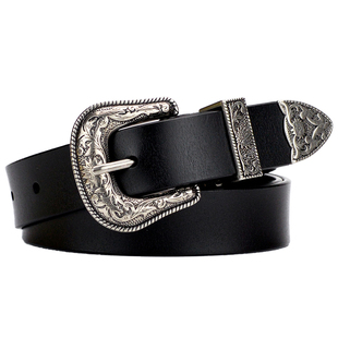 皮带女士真皮百搭高级感牛仔裤装饰黑色西装腰带时尚复古潮流裤带