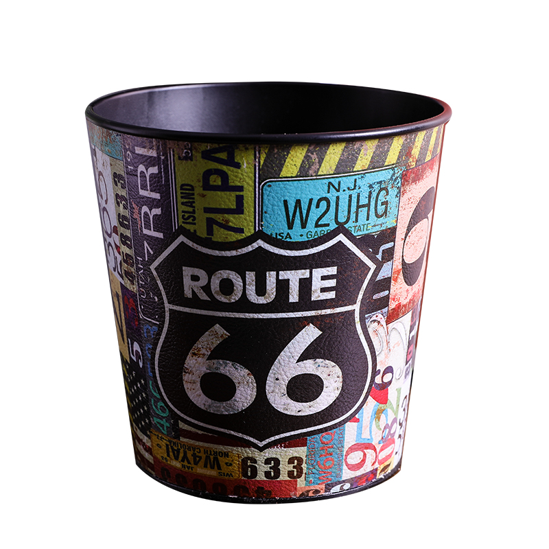 轻奢桌面垃圾桶创意铁艺台面收纳桶家用茶几餐桌客厅桌上铁桶纸篓