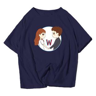 韩剧W两个世界李钟硕同款周边短袖t恤衫男女全棉半袖上衣服体恤夏
