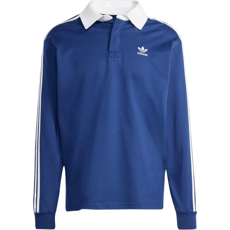 adidas阿迪达斯三叶草男子Rugby三条纹运动休闲长袖T恤IZ2459
