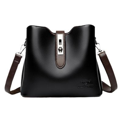 百搭时尚牛皮单肩2025新款妈妈包