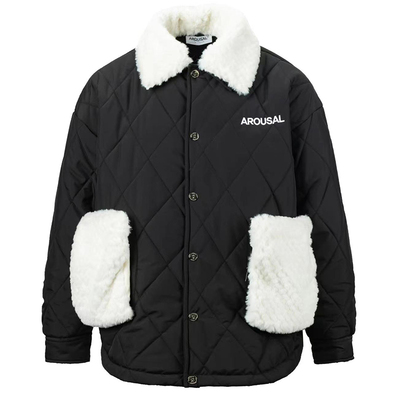 AROUSAL菱形格棉服女秋冬