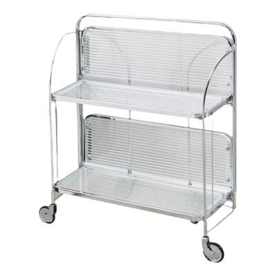 中古玻璃小推车可移动折叠餐车客厅沙发边几茶几网红透明置物架