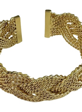 螺纹缠绕金属手镯开口手环女