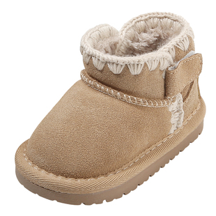 小童棉鞋冬季新款女童学步鞋子男童鞋加绒保暖雪地靴宝宝婴儿短靴