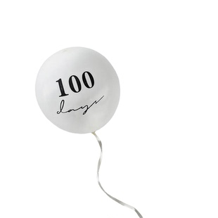 100Days 银色字母 数字铝膜气球一百天宝宝拍照道具装饰 生日用品