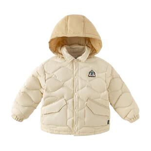 【抗菌绒】戴维贝拉冬装新款男童羽绒服中大童白鸭绒外套儿童上衣