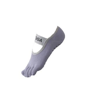 春夏防滑瑜伽袜女纯色棉吸汗露背五指袜ins潮百搭蹦床绑带脚趾袜