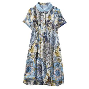 裙子2025新款今年流行爆款夏季单品大码女装雪纺矮个子妈妈连衣裙