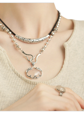 S925纯银玉髓貔貅轻奢新中式民族风气质国风复古小众吊坠项链女