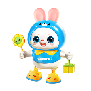 0一1岁婴儿玩具兔子练习抬头训练神器电动跳舞的小兔宝宝3到6个月