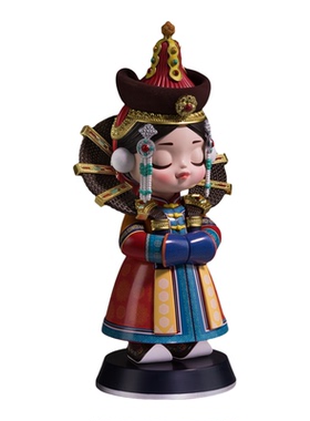 欢喜小将蒙古族潮玩摆件礼物