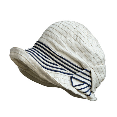 小野商亚麻渔夫帽无印风遮阳帽