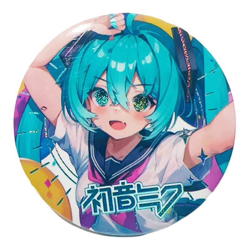 初音未来PET镭射75mm吧唧徽章