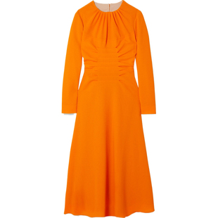 【折扣】Emilia Wickstead 夏季女缩褶露背羊毛连衣裙