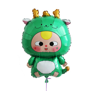 新款卡通十二生肖铝膜气球飘空氦气儿童生日派对装饰可爱萌版动物