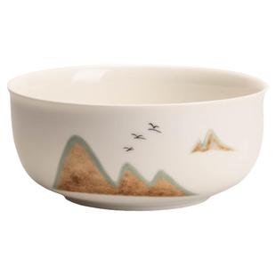 大号羊脂玉瓷茶洗功夫茶具配件家用复古笔洗水盂水洗茶碗不烫手