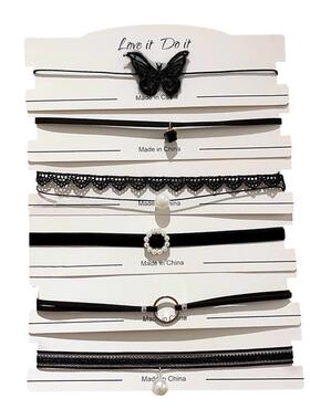 黑色项链女夏高级感锁骨链颈链