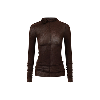 CNLEEWEI可拆玫瑰蕾丝针织上衣女