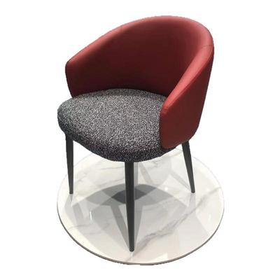 意式餐椅家用西皮高档餐厅整装带扶手现代简约椅子舒适软包布艺