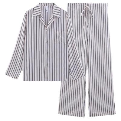【肖战同款】猫人睡衣男女秋冬同款竖条纹长袖家居服可外穿情侣