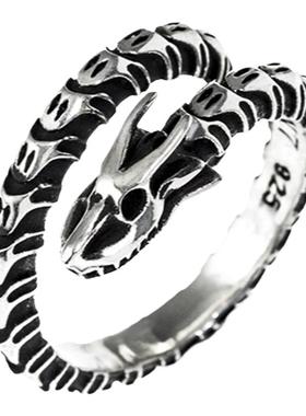 第七原创风冰霜纯银骷髅开口戒指