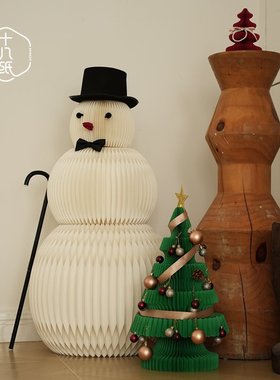 十八纸圣诞节装饰纸雪人摆件商场橱窗店面户外道具大节日气氛北欧