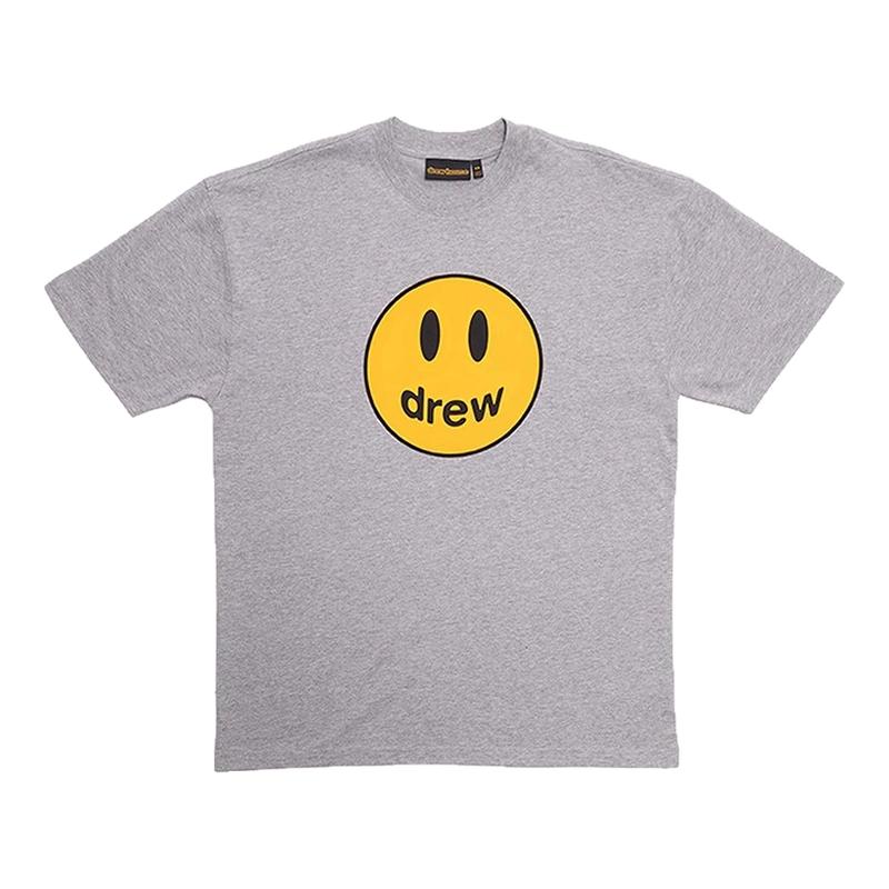正品drewhouse麻灰色笑脸T恤