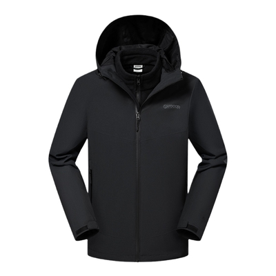 秋冬户外徒步抓绒三合一冲锋衣男