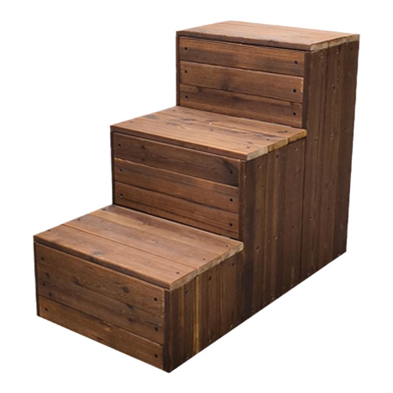 碳化实木踩脚凳家用户外室内双层木质楼梯多层脚踏增高架楼梯踏步