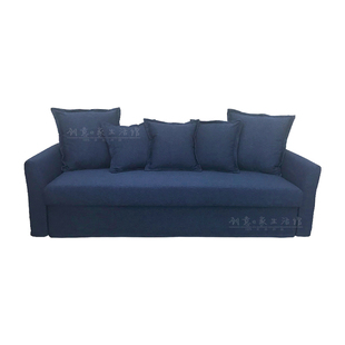 定制适用宜家霍姆桑德三人床沙发套全包防尘纯棉防水皮革耐猫抓