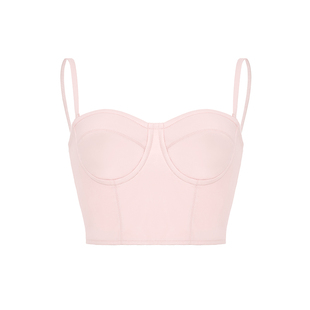 CORSELET法式皮质无肩带鱼骨胸衣外穿束腰修身内搭抗皱抹胸上衣