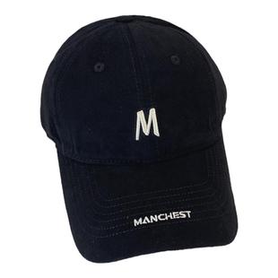 立体M字母刺绣棒球帽子女韩版时尚休闲百搭潮流出街显瘦鸭舌帽男