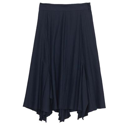 谜底半身裙女年夏季新品复古优雅不规则下摆中长裙242MB0681