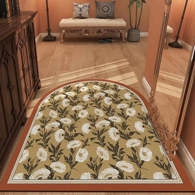 美式浪漫入户地垫家用地全可玄关皮革剪裁可擦门口垫免洗铺脚垫