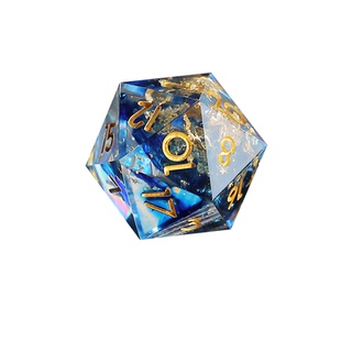 流沙龙眼树脂尖角骰子COC跑团dnd龙与地下城跑团桌游D20 6面 色子