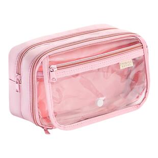 金色童话『红纱』透明笔袋大容量女孩痛笔袋初中女生2025新款高颜值ins风铅笔盒小卡简约笔袋高中生文具盒