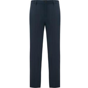 依文春秋季纯羊毛西服裤子男休闲时尚慵懒宽松直筒蓝色西装长裤