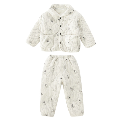 男童睡衣2025冬季新款三层夹棉加厚家居服儿童冬装套装男孩可外穿