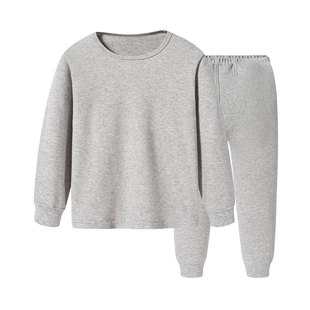 三枪100%纯棉儿童内衣套装男纯白色A类薄款全棉女孩棉毛衫裤纯色