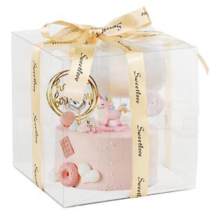 3三4四5五6六寸加高透明一体韩式裱花平底蛋糕盒烘焙生日蛋糕西点