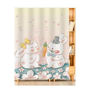 柜子遮挡帘免打孔衣柜置物架书柜鞋柜杂物遮丑订制轨道式镜子帘子